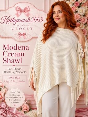 Modena Cream Women’s Shawl EUC